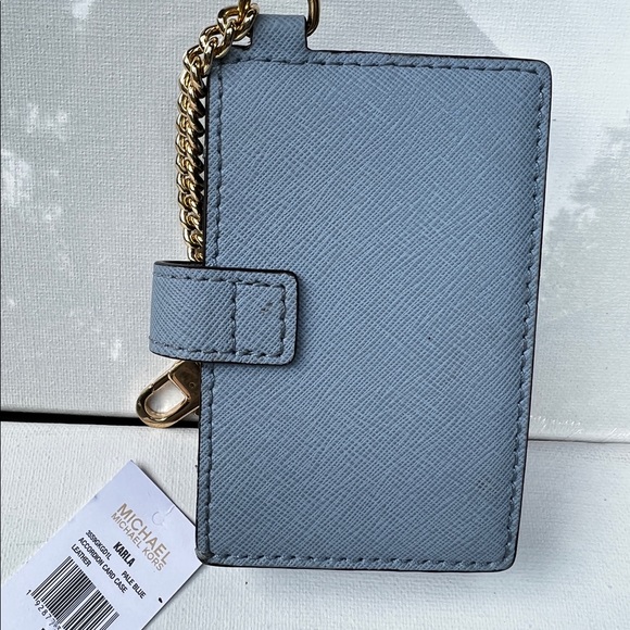 Michael Kors Karla Pale Blue Card Case Leather - Picture 8 of 10
